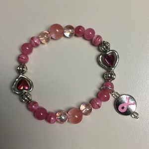 Pink beaded bracelet (Breast Cancer Awareness)
